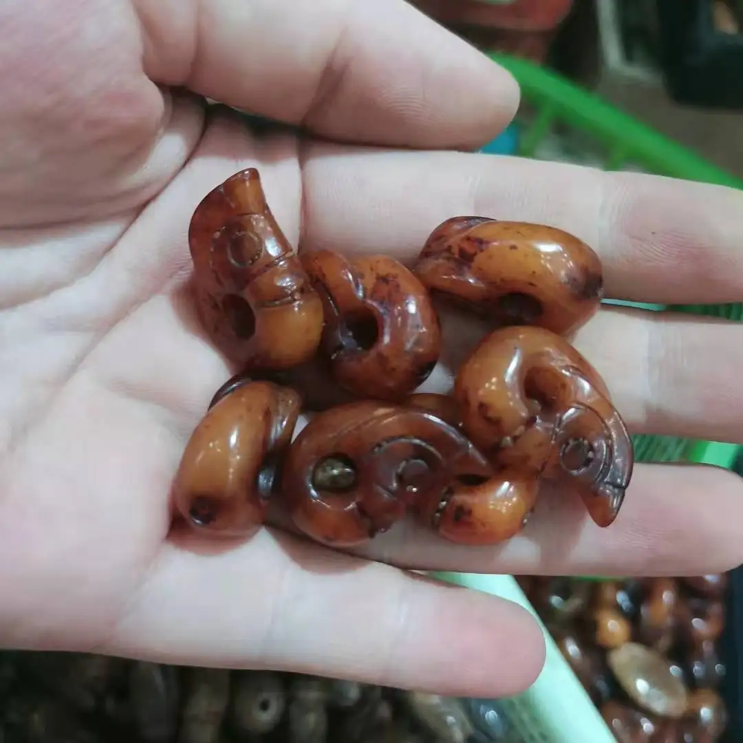10pcs/lot ancient jade carving mysterious pattern beads old wholesale diy jewelry accessories shiny bedels abalorios bijoux