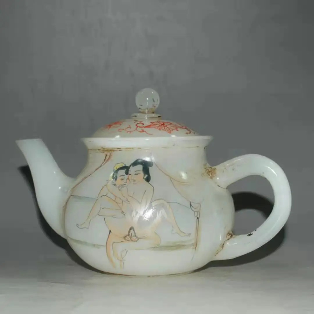 

Very rare Qing Dynasty (QianLong1711-1799)Colored glaze painted body art teapot,with mark,Decoration,Free shipping,