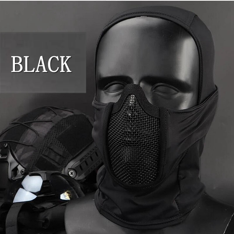 Novo militar tático capacete máscara respirável airsoft paintball caça máscaras wear resistente segurança tiro máscara de combate