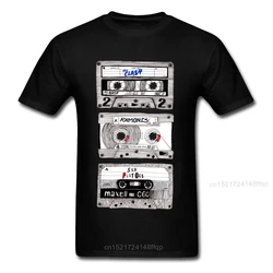 Men T Shirt K7 Punk Mix Tees Hip Hop T-shirt Cassette 3D Tops Black Tshirt 100% Cotton Fashionable Streetwear Summer Wholesale