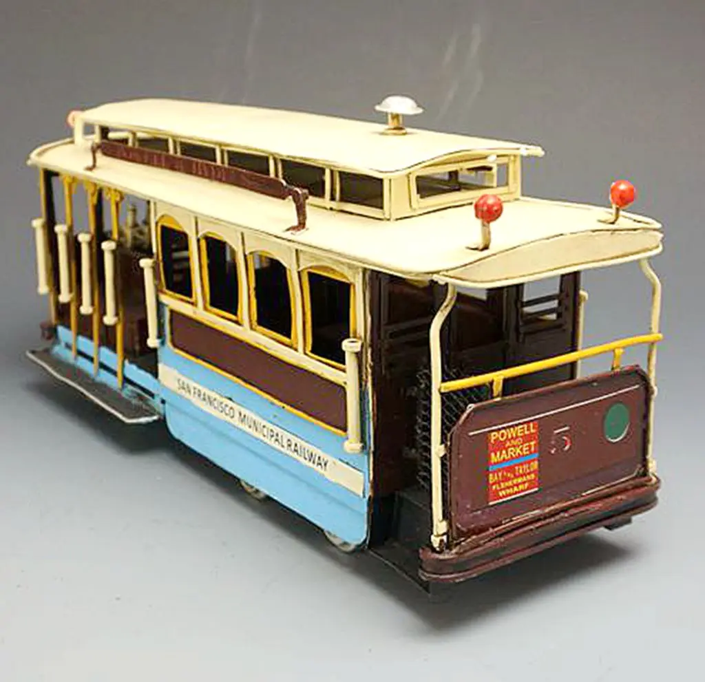 Tramcar Strassenbahn Vintage Ironwork Model Tin Retro Crafts Handmade Collection Handicraft Decorations Modelcar Gifts