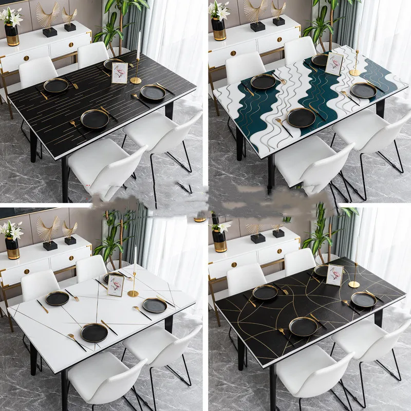 2021 New Pvc Matte Semi-Transparent PVC Table Cloths Oilproof Waterproof Plastic Table Covers Placemats Home Textiles Soft Glass