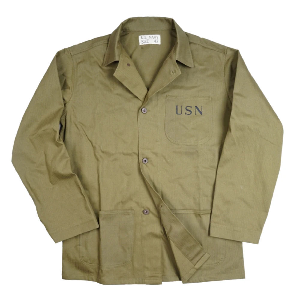 Veste Trench-Coat rétro en Satin de coton, uniforme de la seconde guerre mondiale US Navy USN