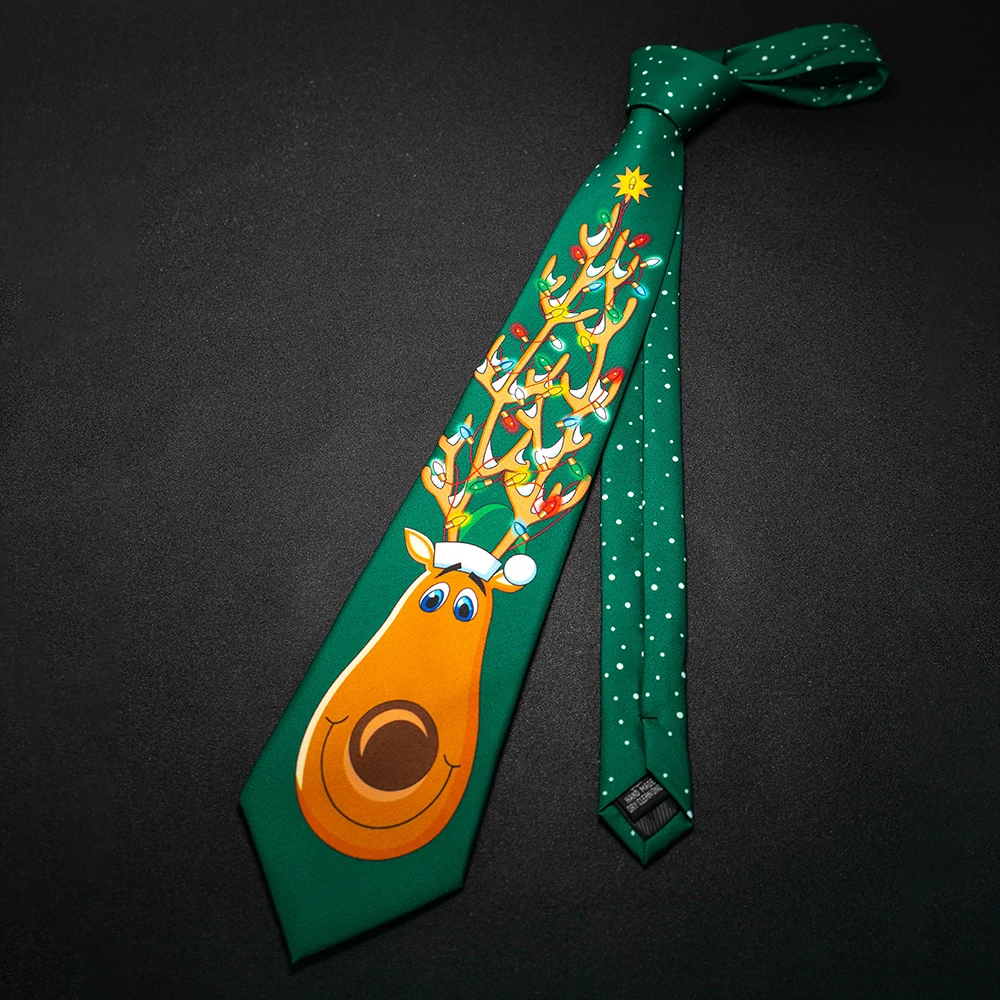 Modische 9cm Krawatten mit klassischem Print für Weihnachtsfeier, Rentier, Weihnachtsmann, Baum, Schneeflocke, Anime-Krawatten-Accessoires, Neujahrsgeschenk – Detail 11