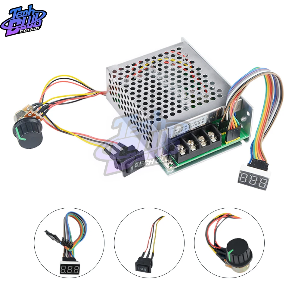 Digital Display 0~100% adjustable 10-55V 60A PWM DC Motor Speed Controller 12V 24V 48V 2000W MAX Reversible Potentiometer