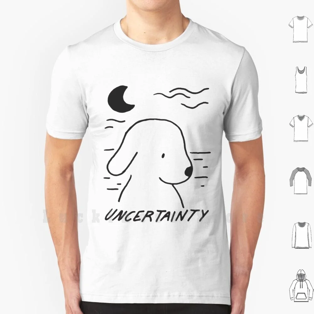 Anicca T Shirt Cotton Men DIY Print Uncertainty Anicca Philosophy Buddhism Dog Moon Sea Blue Puppy Moonlight Thinking