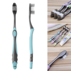 1pc Super hard bristles Tooth brush for Adult  Remove Smoke Blots Coffee Stains,Random Color