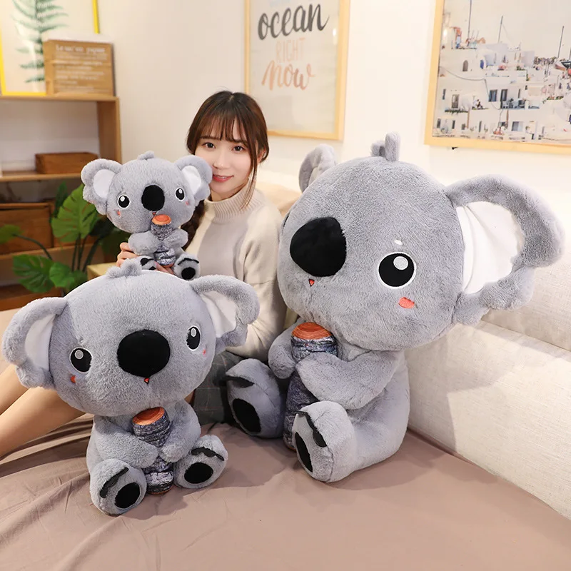 30/70cm entzückende Koalas Plüsch tier niedliche ausgestopfte Cartoon Tiere Australien Koalas Puppenspiel zeug mit Holz Geburtstags geschenk