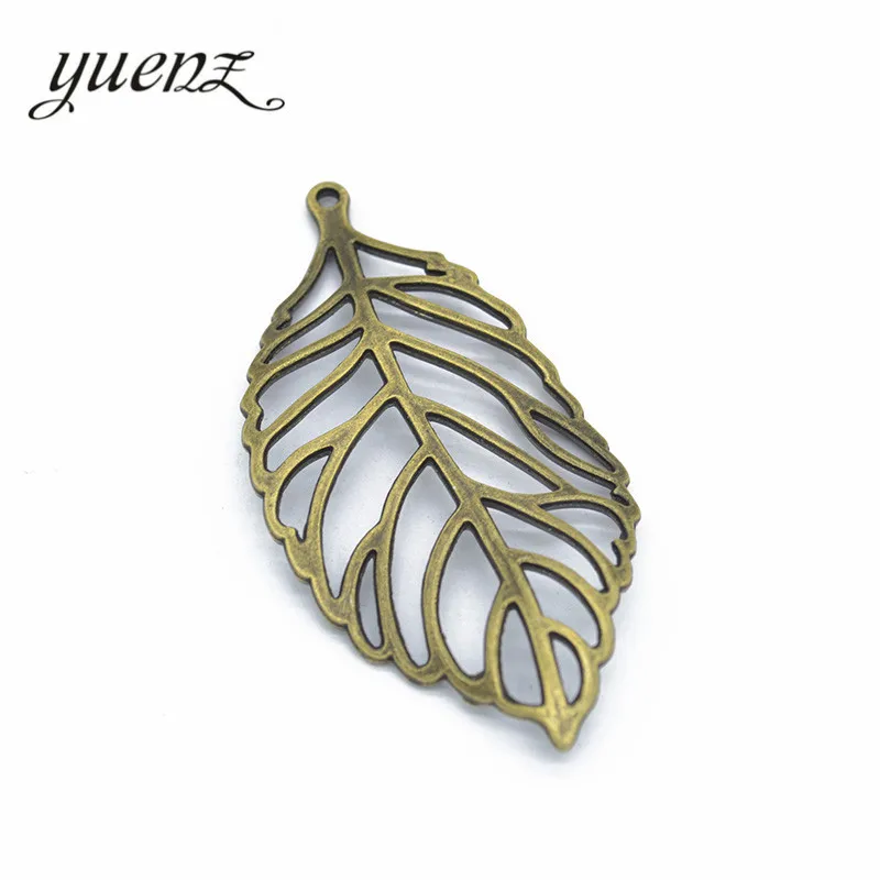 YuenZ 2pcs 2 Color Antique Silver color tree leaf Charms  Metal Alloy Jewelry Diy Accessories 72*36mm Q328