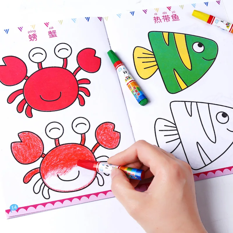 

New 12pcs/Set Children Kids Cute Stick Figure Children's Drawing Book Coloring Books Easy To Learn Drawing Book Libros