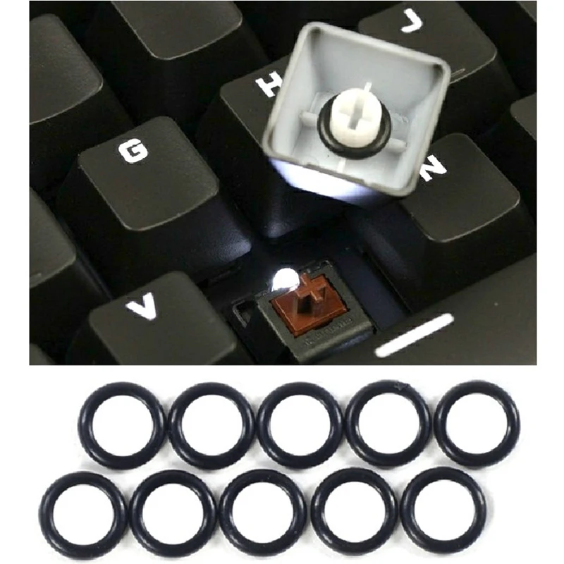 150pcs/bag Rubber O Ring Keyboard Switch Dampeners Keyboards Accessories White For Keyboard Dampers Keycap O Ring Replace Part