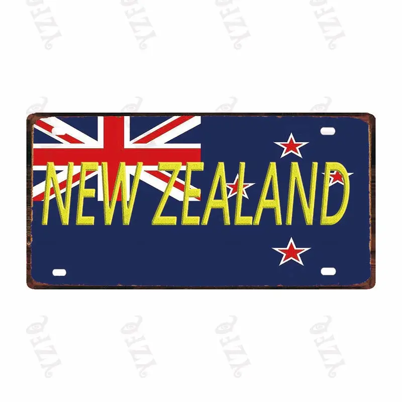 【YZFQ】Portugal Thailand Singapore National Flag  Plaque Metal Vintage Travel Souvenir  Wall Shop Home Art Decor 30X15CM DC-0245A