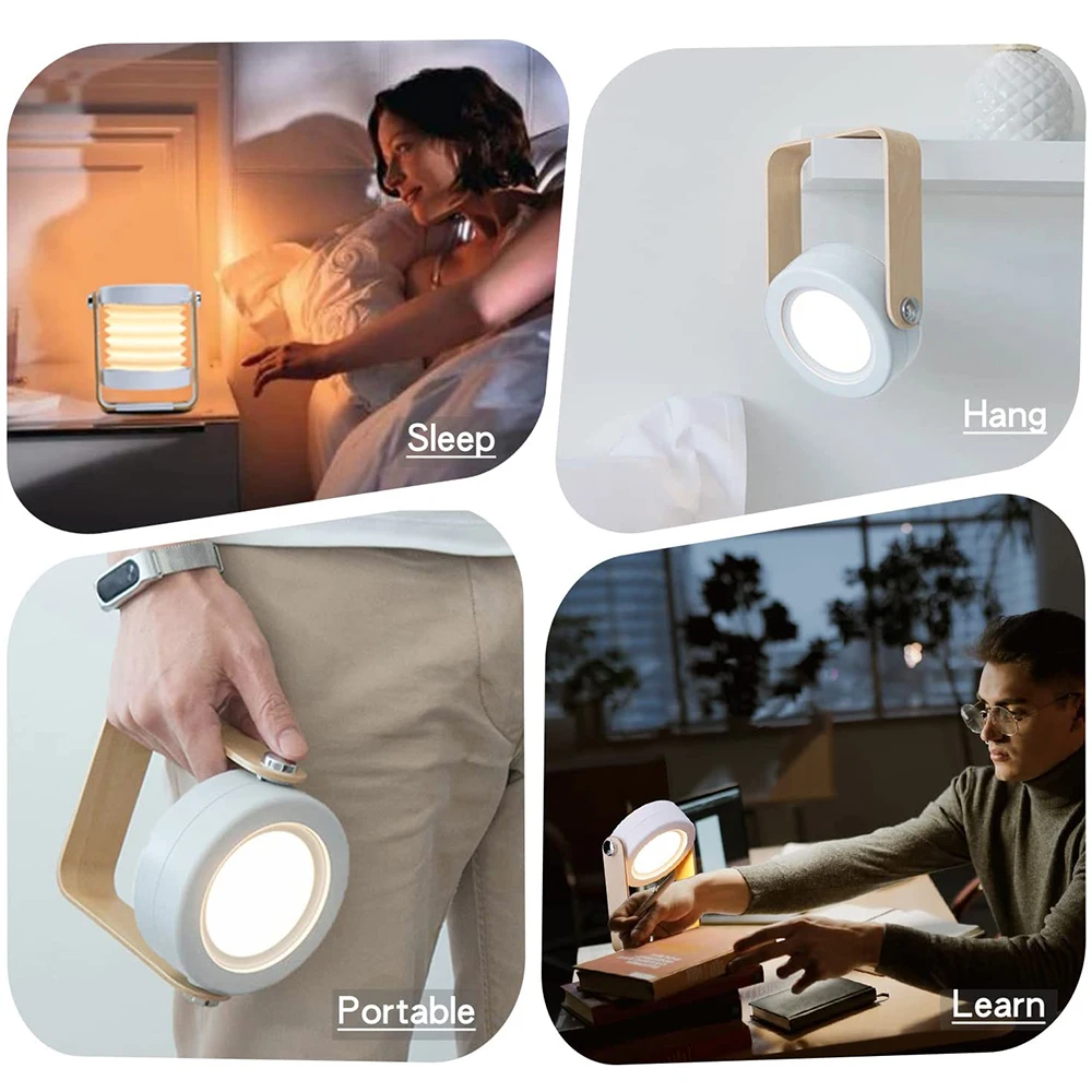 Imagem -06 - Dobrável Lâmpada de Acampamento Luz da Noite de Natal Toque Luz Regulável Led Lanterna Portátil Usb Recarregável Lâmpada de Mesa de Leitura