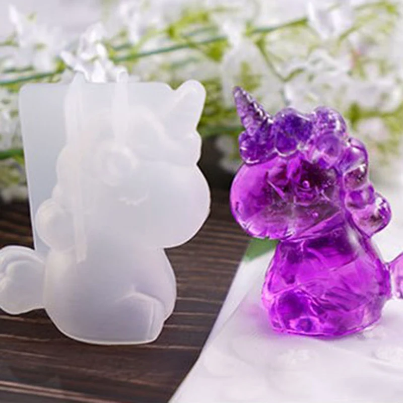 Unicorn Chocolate Silicone Mold Fondant Ice Cube Mould Pudding Candy Soap Candle Molds Baking Cake Decoration Tools