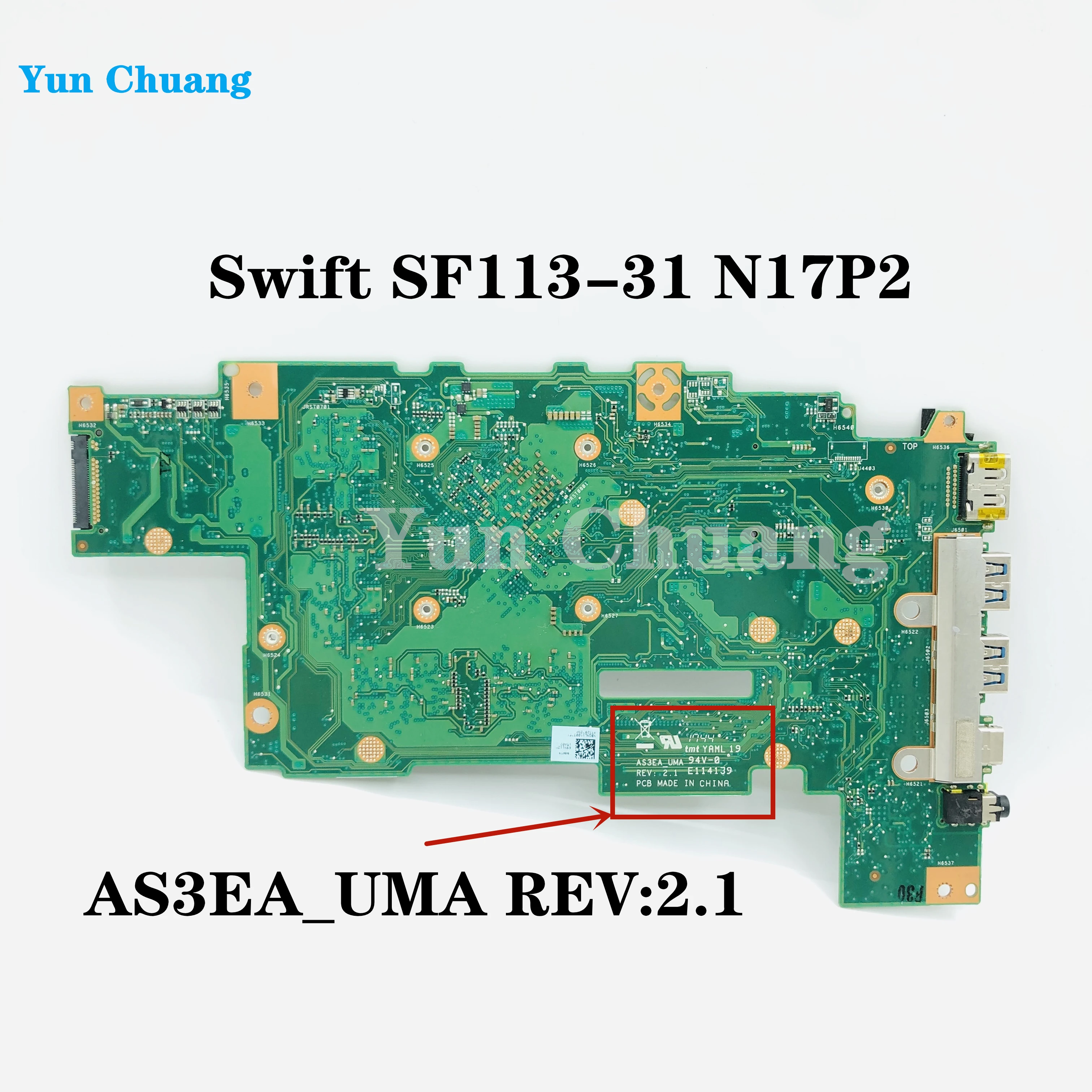 Imagem -03 - Placa Mãe para Celeron N4200 4gb de Ram para Acer Swift Visual N17p2 As3e