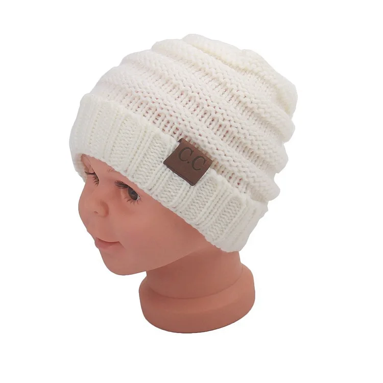 Dome keeps warm Cute Infant Baby hat Children's Wool Hat Twist Wool Ball Baby Knitted winter cap Elasticity Cap 2 to 8 years old