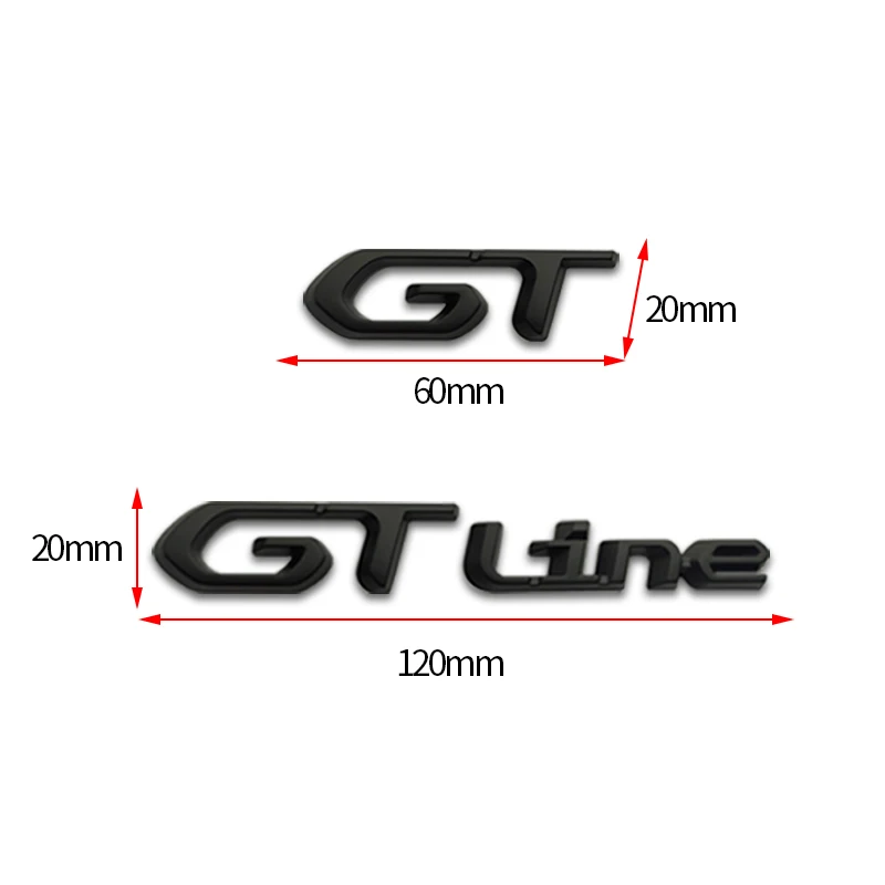 3D Car Sticker GT Logo Metal Emblem Badge Decals For Peugeot 208 GT LINE 2008 E208 308 306 106 206 205 307 3008 207 508  5008