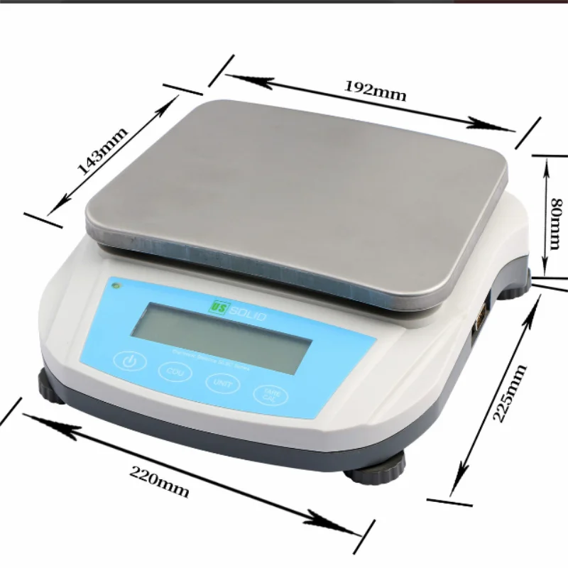 U.S. Solid Precision Balance Digital Lab Scale 5kg x 0.1g, Rechargeable Battery, RS232 Interface