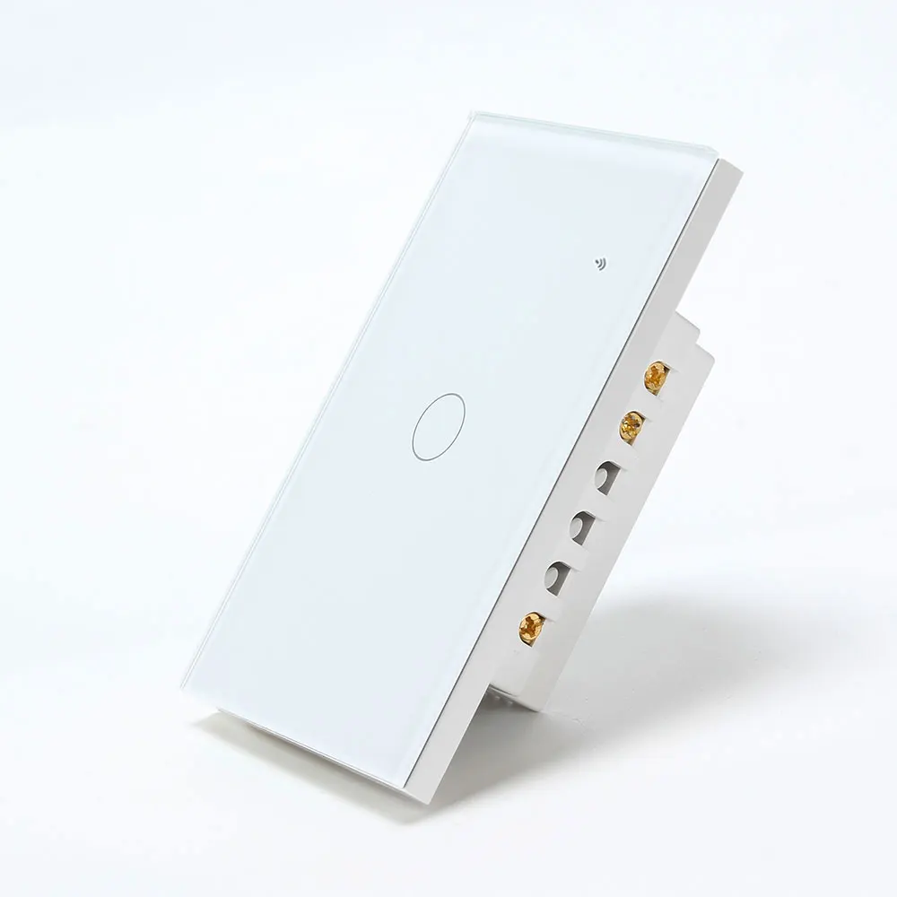 Interruptor táctil de luz Led para pared, 1/2/3/4 entradas, 1 vía, WiFi, para Google Home, Alexa, Control por voz, estándar de EE. UU.