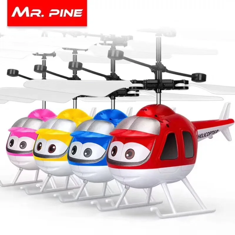 

Kids Induction Flying RC Helicopter Toy Cartoon Control Flying Aircraft Quadcopter Infraed Toy With Flashing LED Light Funny Toy