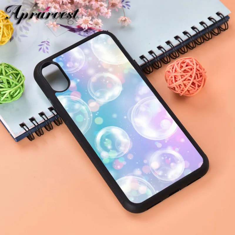 Aprarvest Pretty Pastel Bubbles Silicone Rubber Phone Case Cover For iPhone 6 6S 7 8 PLUS X XS XR 11 12 MINI PRO MAX