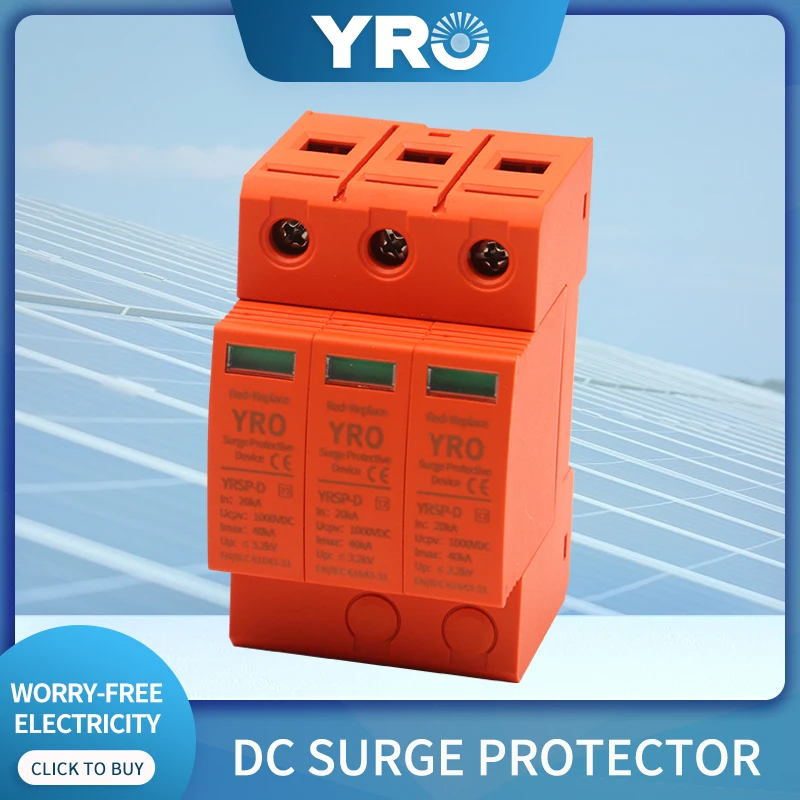 

DC SPD 3P 20-40KA 600V 800V Surge Protective Device Low-voltage Arrester House din rail 2 Poles Protector YRSP-D