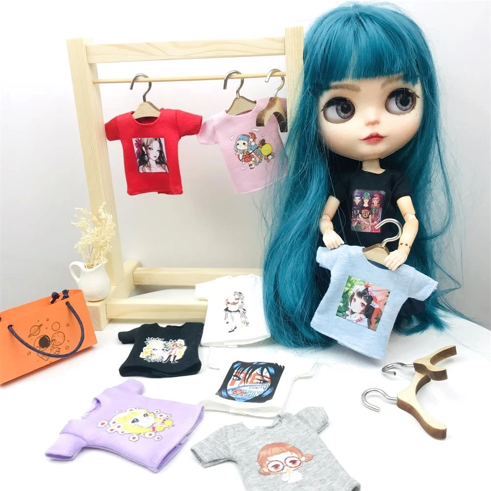 1PCS New Fashion Blyth Dolls T-shirt Cool Shirt for blyth licca azone 1/6 Dolls Clothes for dolls Accessories