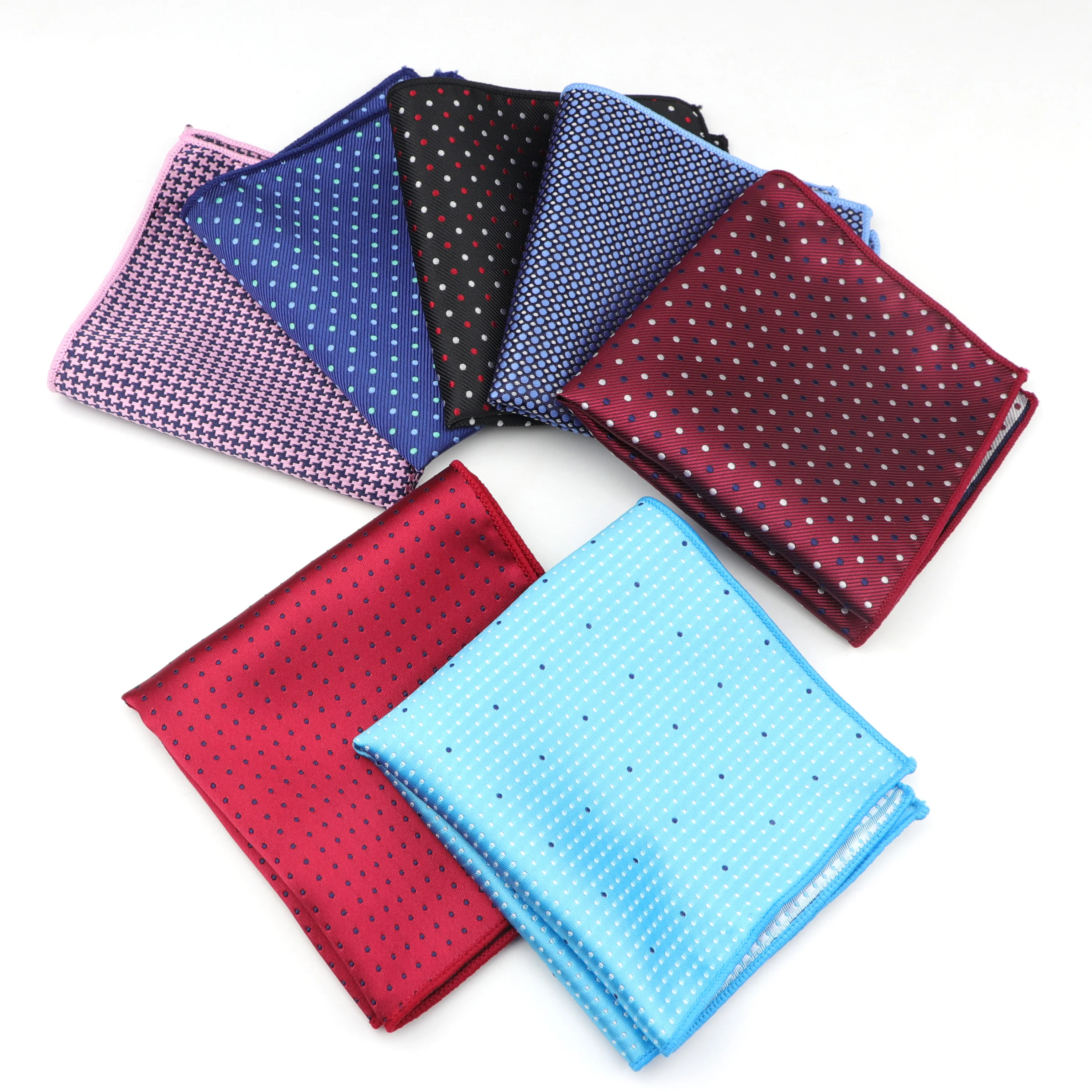 

Men's Handkerchief High Fashion Polka Dot Hankies Men Accessories Polyester Hanky Business Pocket Square Chest Towel 22*22CM