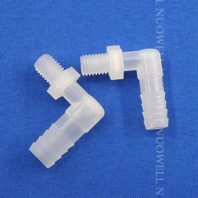 M10 Male Thread PP Plastic Pipe Fittings, Pagoda Elbow Connectors, Aquarium Tank Hose Joints, Irrigation Adapter, 5-100Pcs