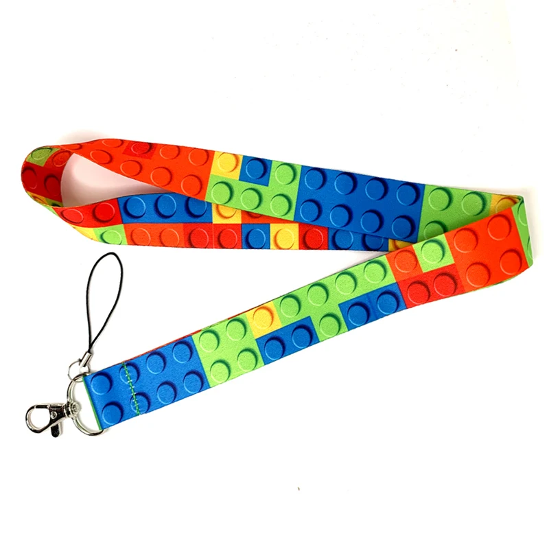 Colour Square Cartoon Lovely Neck Straps Lanyards Keychain USB ID Card Badge Car Key Holders Keycord Hanging Rope Gifts