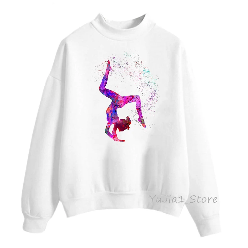 Rainbow gymnast splatter Women’s sweatshirt winter kawii hoodie woman gymnastics art aesthetic clothes tracksuit lgbt top