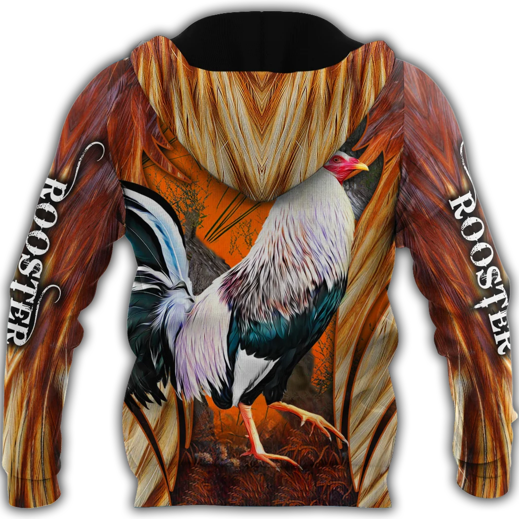 Premium Rooster Pattern 3D Printed Autumn Men Hoodies Unisex Casual Pullover Zip Hoodie Streetwear sudadera hombre DW0582