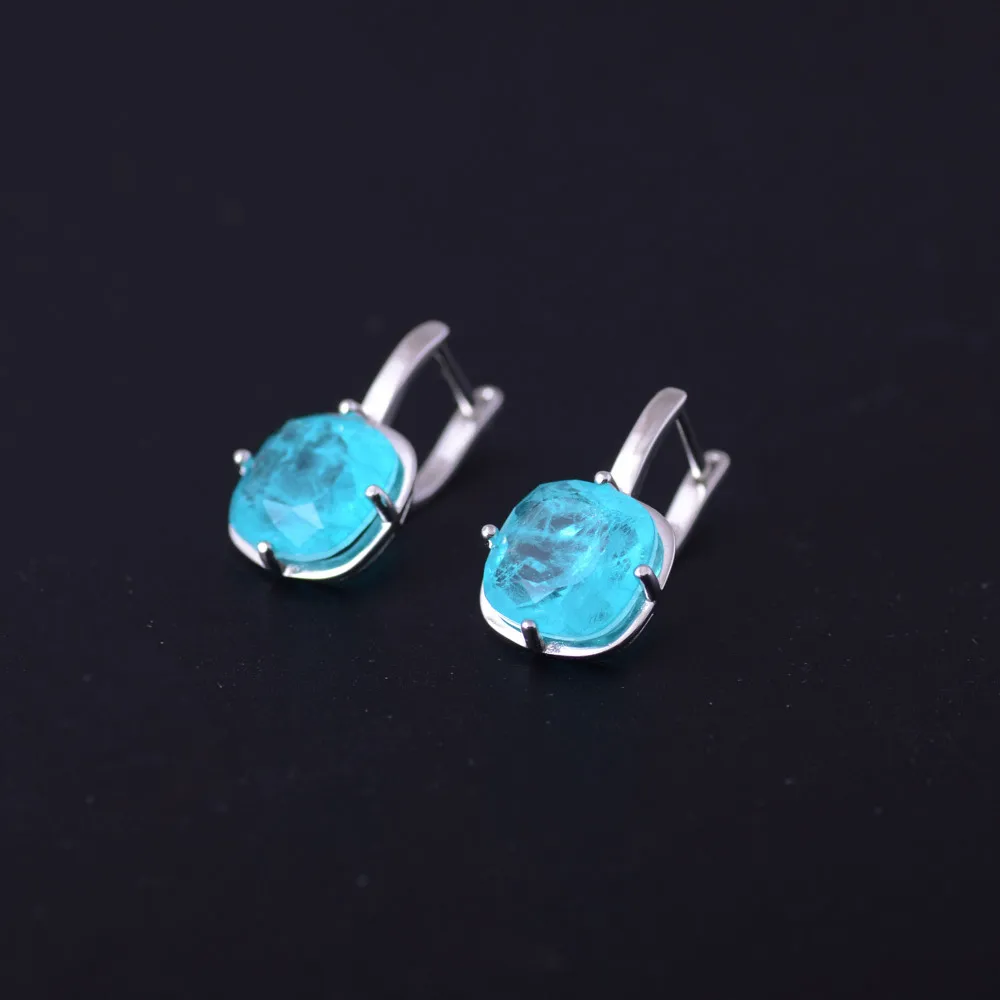 Csj Groene Amethist Earring Sterling 925 Zilver Citrien Ametrine Paraiba Zultanite Voor Birthday Party Vrouwen Engagement Gift Box