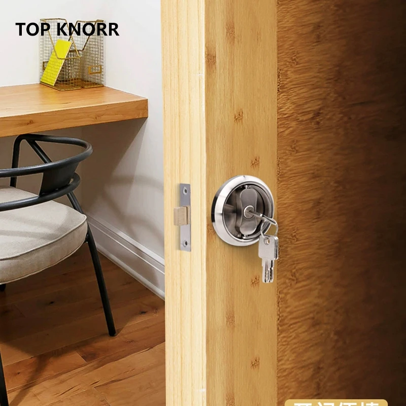 Superior knorr 304 de aço inoxidável invisível fechadura da porta do quarto doméstico fechadura da porta universal interior duplo gancho invisível fechadura da porta