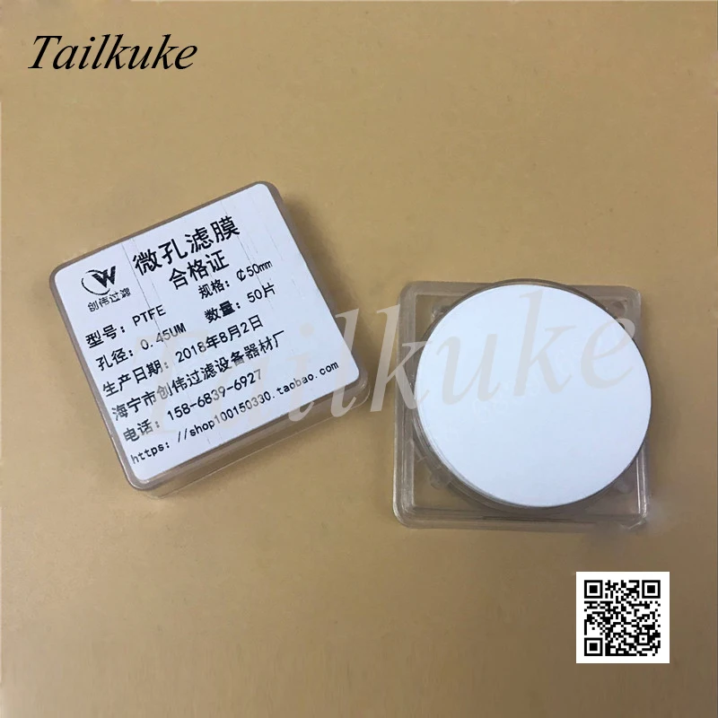 50 Cái/hộp PTFE Màng PTFE Microporous Màng Hữu Cơ Màng 13-400Mm Kỵ Nước Loại 2 Mặt