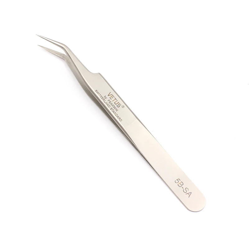 Vetus Original Pinzette im 5B-Stil, hyperfeine, säurebeständig, nicht magnetisch, ESD-Pinzette für Wimpernverlängerung, Nagelkunst – Detail 6