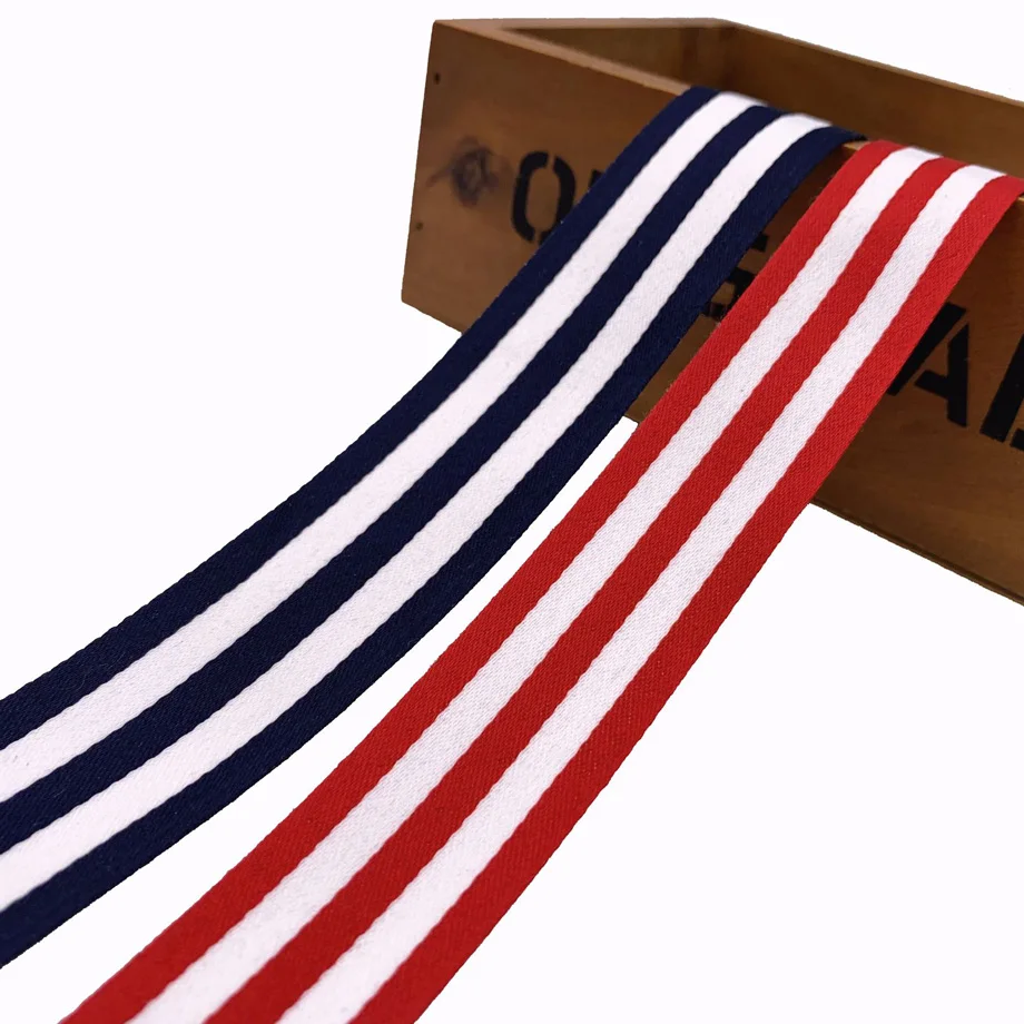 1-4cm Christmas Ribbon Red White Stripes 3Yard Navy Blue Candy Cane Garland Gifts Wrapping Wreaths Bows Sewing Accessories Decor