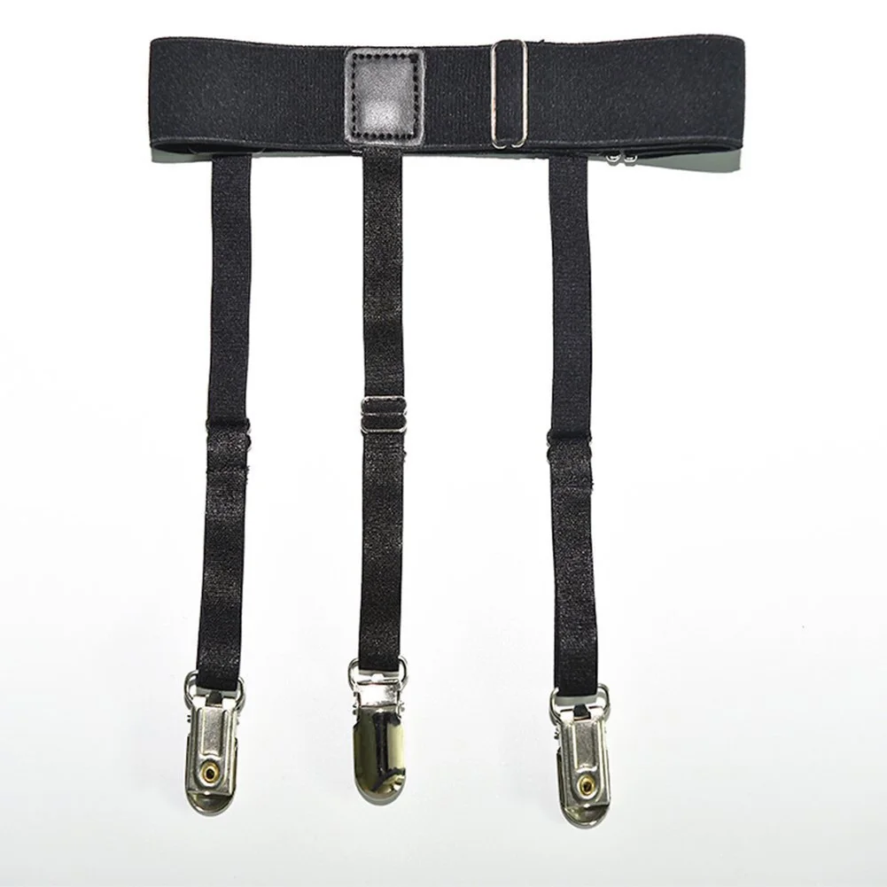 2 Pcs Men Shirt Stays Belt with Non-slip Locking Clips Keep Shirt Tucked Leg Thigh Suspender Garters Strap SEC88