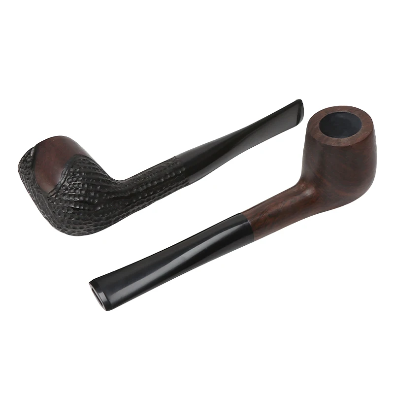 New Smoking Pipes Ebony Wooden Tobacco Pipes Real Handmade Fit 9mm Filter Freeshipping