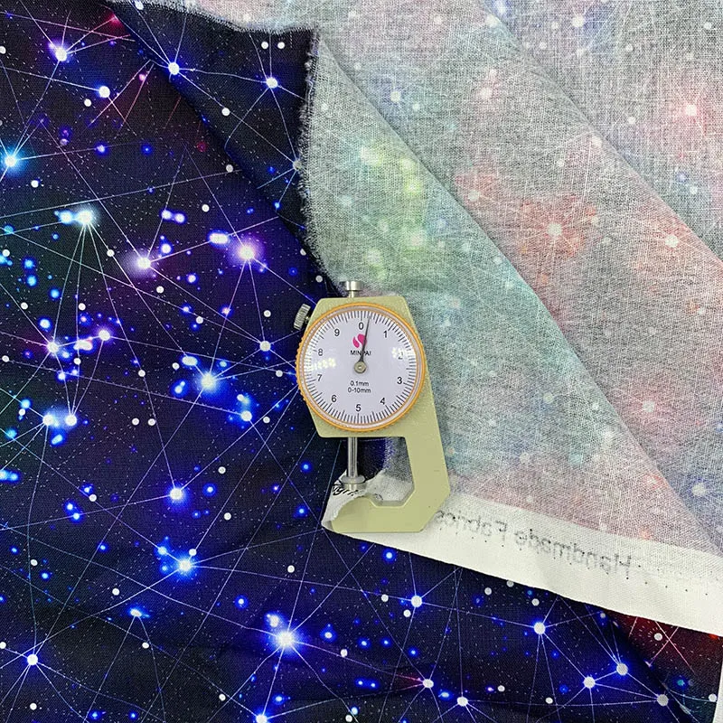 Beautiful Blue Shining Star  Cotton Fabric Universe Space Galaxy Print Fabric Patchwork Sewing Material For Diy Fashion Clothing