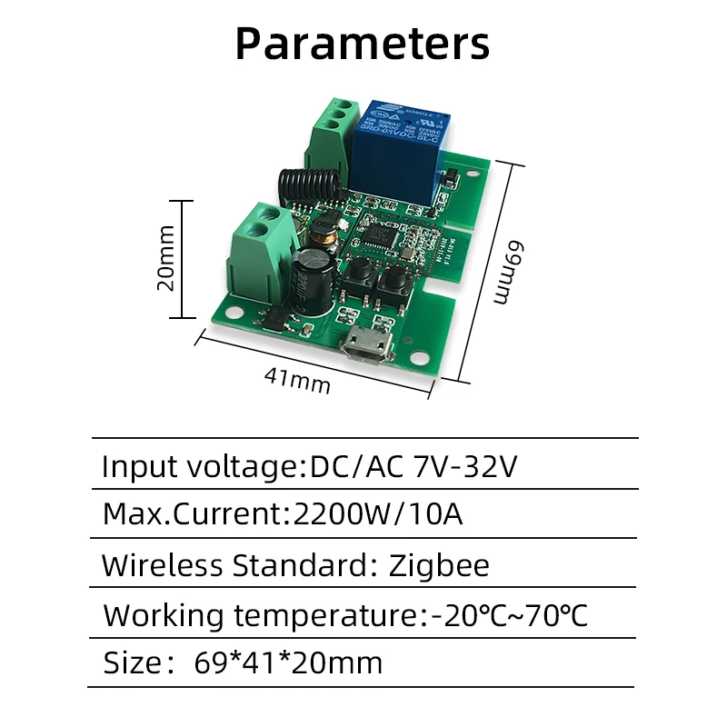 Zigbee-Módulo de interruptor inteligente eWeLink Tuya, 1 canal DC 12V 24 32V, Relé de Pulso por 2MQTT Gateway Samsung SmartThings, Control RF