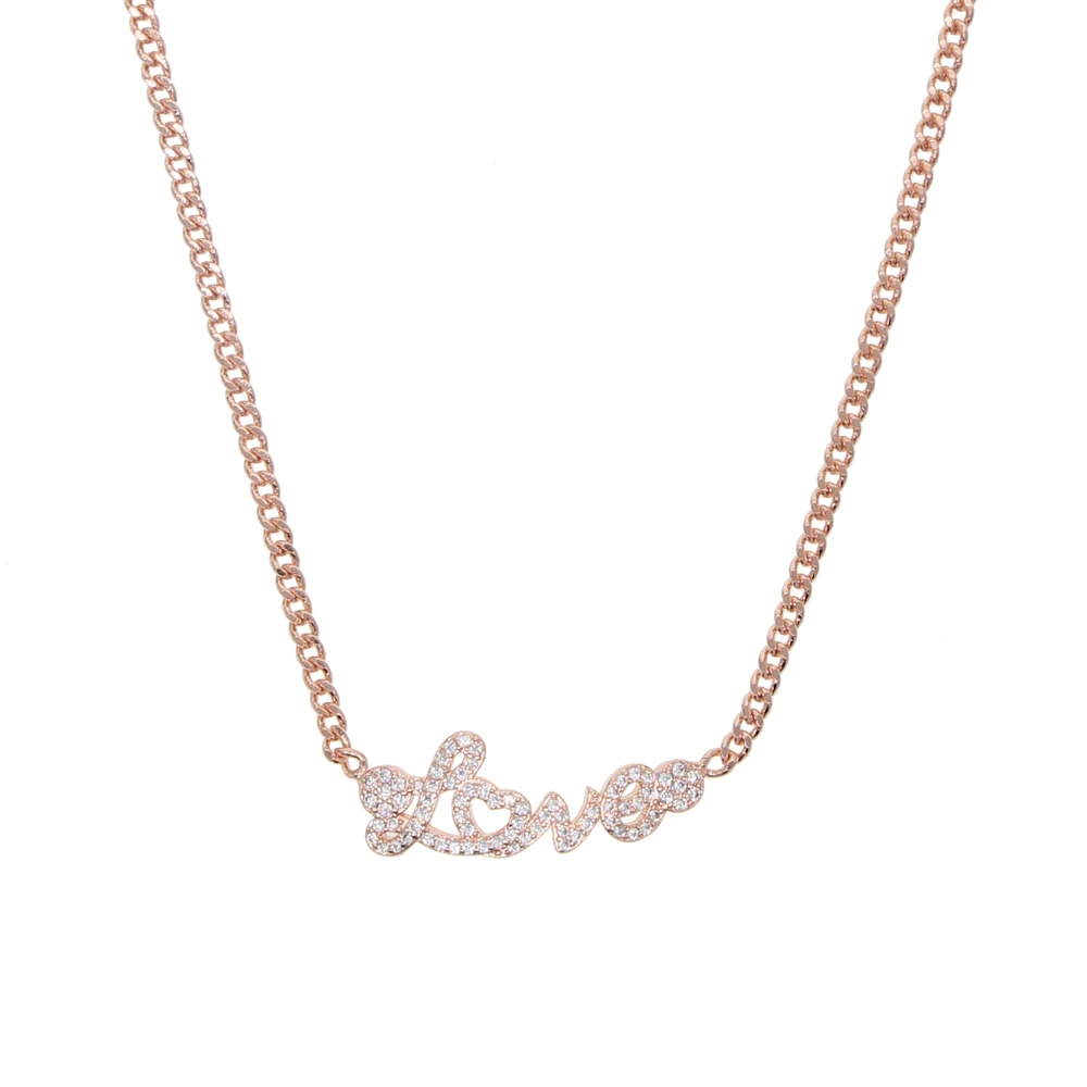 2025 جديد عصري مجوهرات نسائية هدايا رسالة الحب القلب زركونيا تشيكوسلوفاكيا ميامي سلسلة المختنق الفاخرة الزفاف السيدات سلسلة القلائد #1