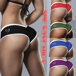 Culotte populaire pour femme, impression de cœur coloré, short de levage de la hanche, boxeurs de lait, slip de fitness sexy, slip de sport