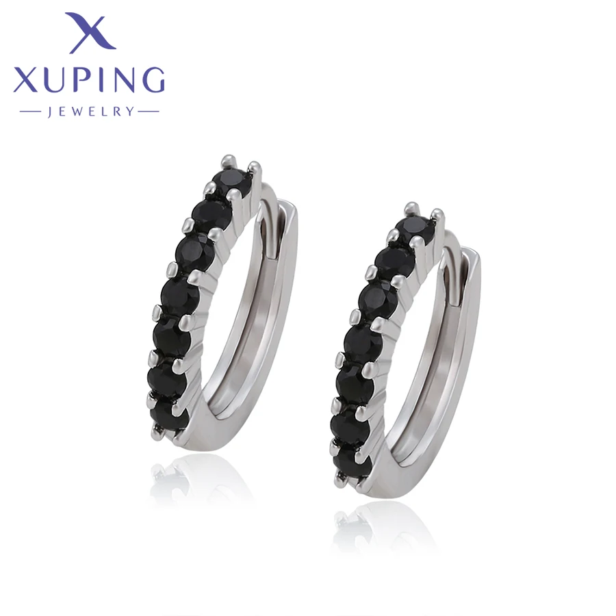 Xuping Jewelry Fashion Promotion Earring Copper Alloy Hoop Earring for Women of Platinum Color Gift Design ZBE240