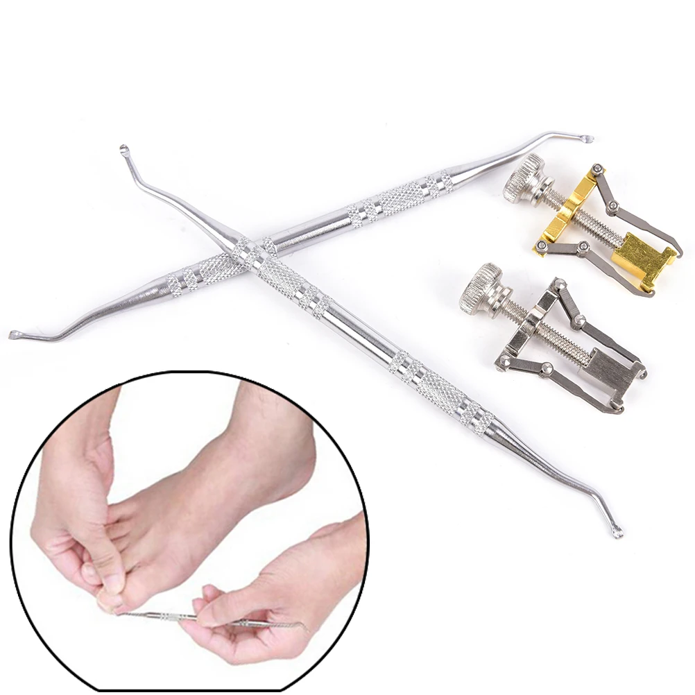 In Acciaio Inox Pedicure Fixer Sollevatore della Punta File Cleaner Hook Trattamento di Cura Del Piede 1set Dell'unghia Del Piede Incarnite Punta Del Chiodo Recuperare di Correzione