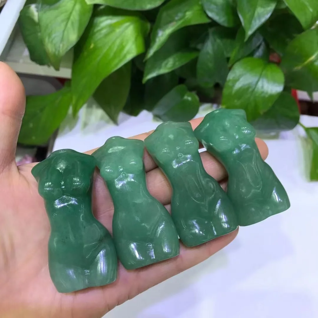 75 mm natural Donglin Jade Goddess statue crystal carved female torso energy Donglin jade gem body sculpture decorative gift