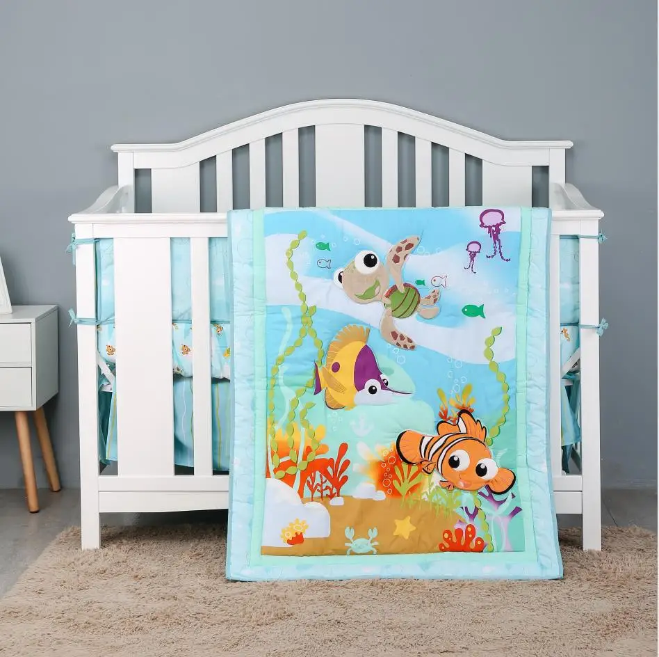 Baby Bedding Set Comforter  Sheets Bed Skirt Bumper Nursing Bed Baby Bedding Cartoon Pattern