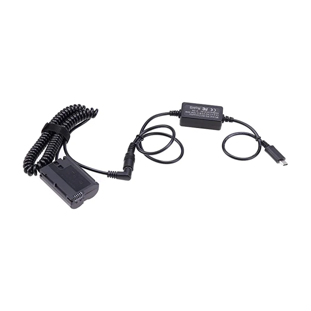 Fotga – câble adaptateur d'alimentation USB type-c + batterie factice EN-EL15, coupleur EP-5B cc pour Nikon D850 D810 D810A D800 Z5 Z6