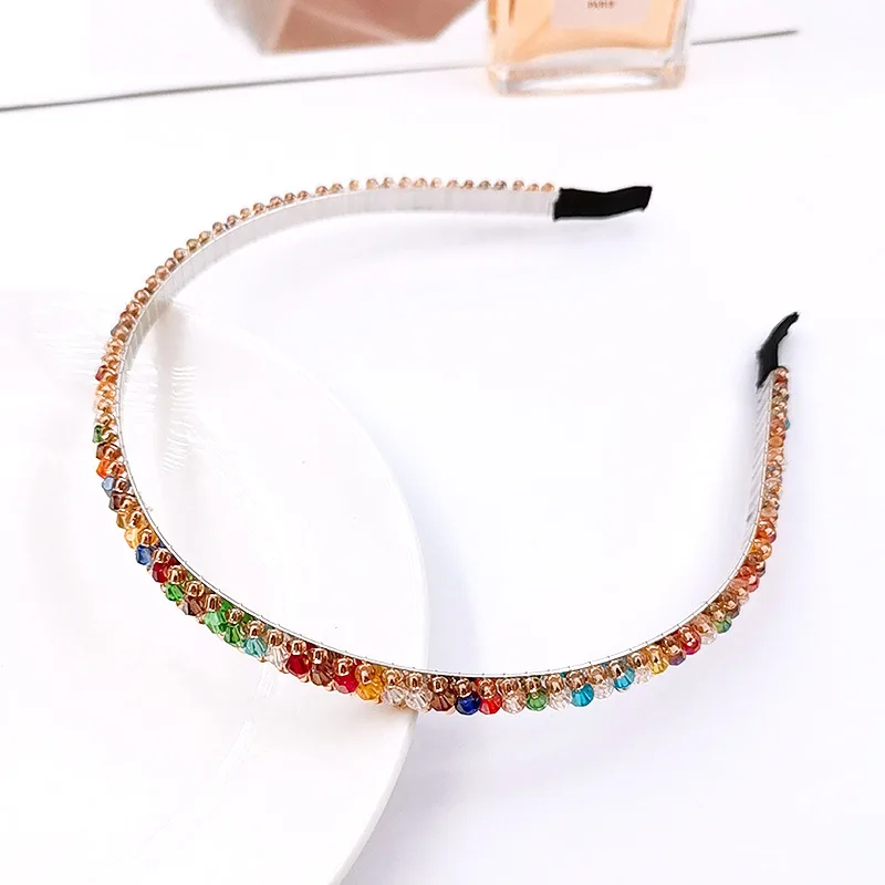 New classic fashion Three rows color Headband Crystal Hairband Festival Hair Rhinestone for Women girls Accessories Headwear