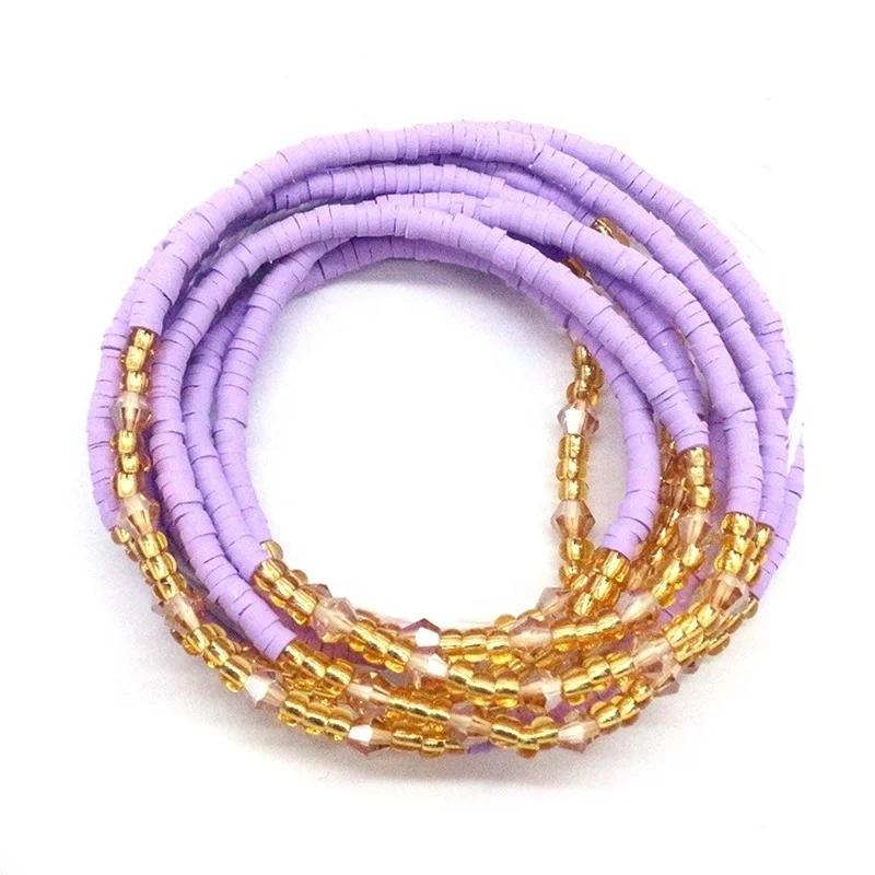 Faux Body Piercing Jewelry new arrive waist beads cotton string  tie on 45 inch waist belly chain body chain jewelry